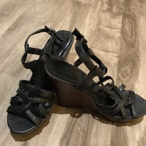 Forever 21 Strappy Faux Leather Wedge Sandals
